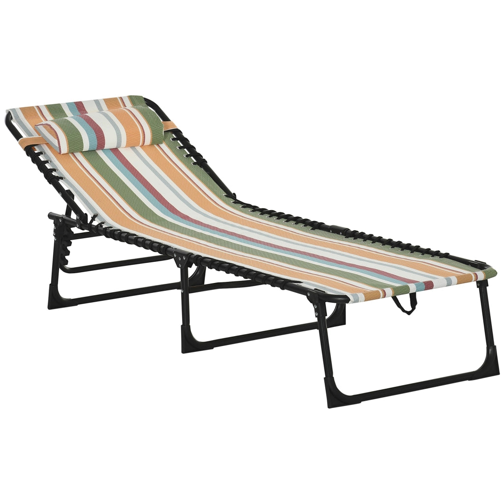 Lettino pieghevole da giardino con schienale regolabile ¨C zephmum ¨C rete in acciaio, tessuto, 189x58x30 cm