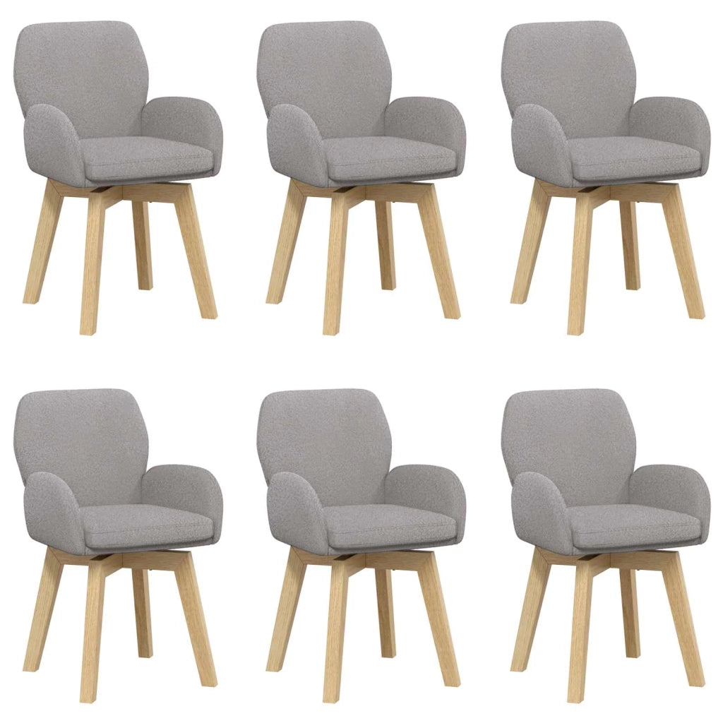 Sedie da pranzo girevoli 6 pcs Bouclé Grigio Chiaro 3428289