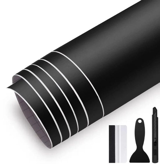Foglio auto nero - senza bolle d'aria - 1 pezzo - 300 cm x 30 cm