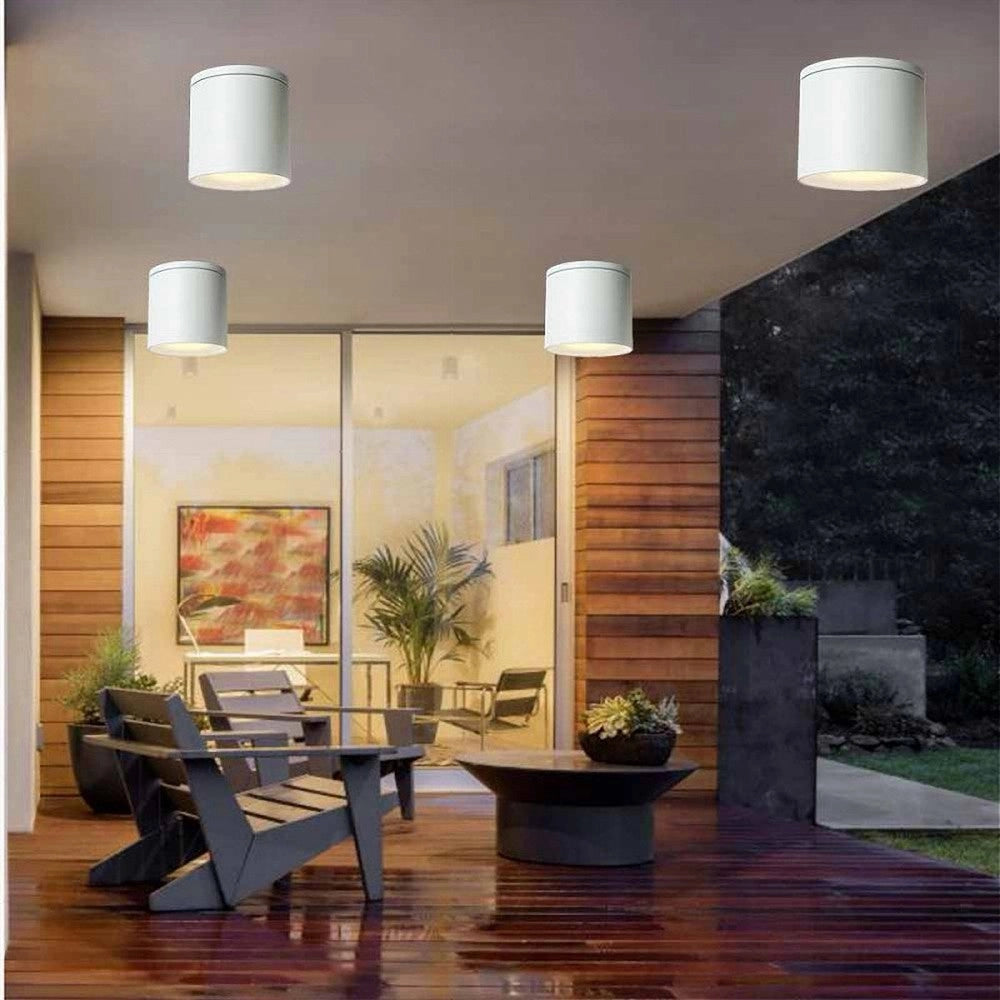 Trade Shop - Applique Da Soffitto A Cilindro Esterno Moderno Lampada Plafoniera Gu10 Ip54 H94 -