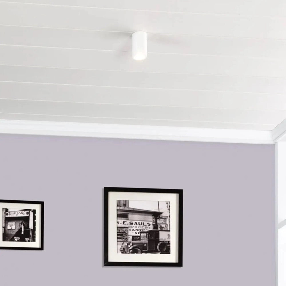 Trade Shop - Porta Faretto Lampada Soffitto Gu10 Cilindro In Gesso H90mm Verniciabile Gs-c90-t -