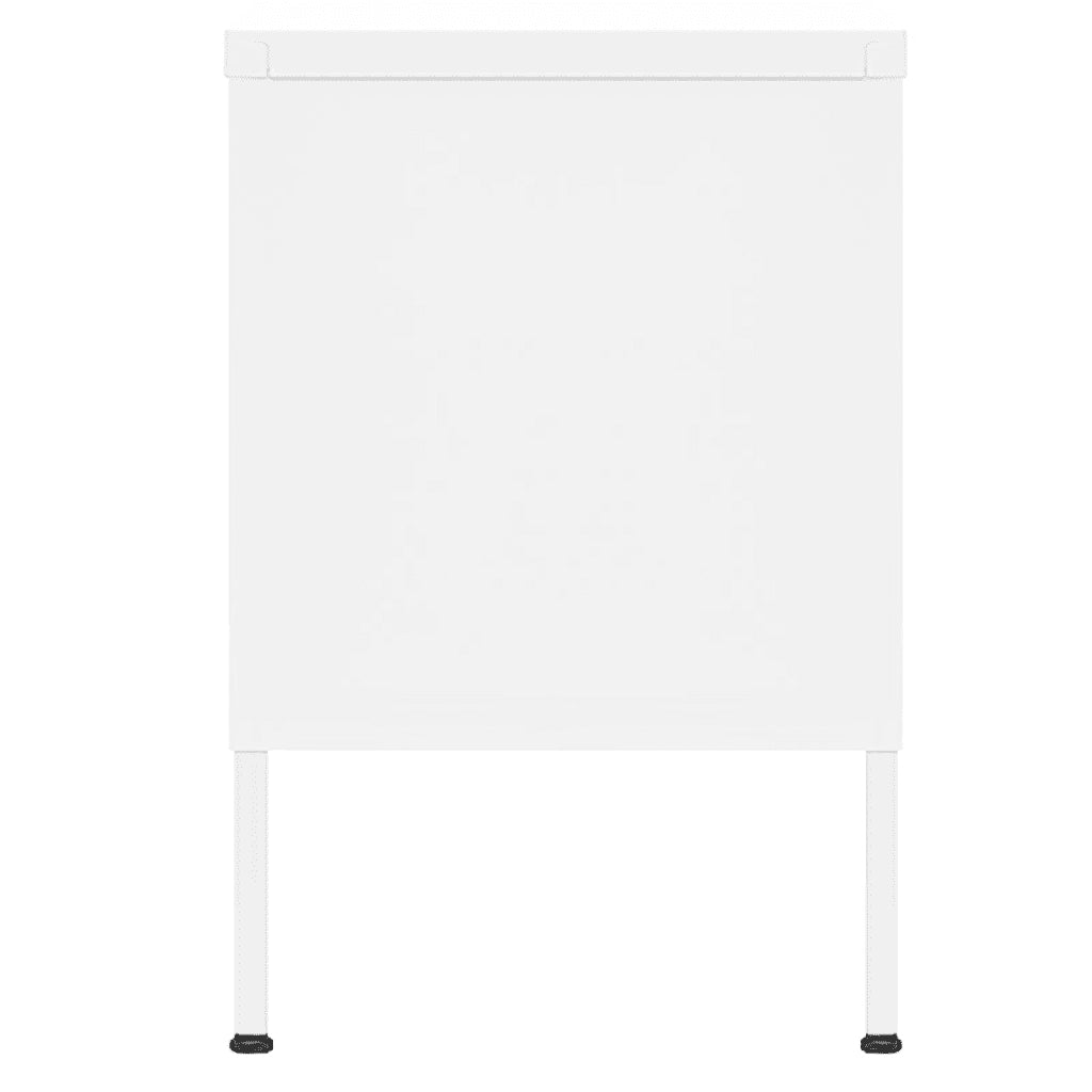 Mobile TV Bianco 105x35x50 cm in Acciaio 336242