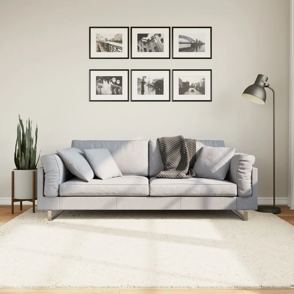 Tappeto del soggiorno | Tappeto OVIEDO a Pelo Corto Beige 200x200 cm