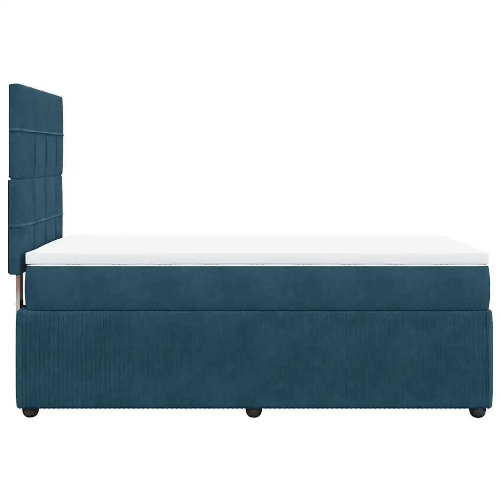 Giroletto a Molle con Materasso Blu Scuro 80x200 cm in Velluto