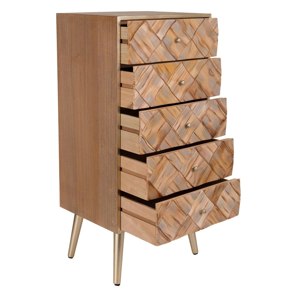 Cassettiera in legno marrone 44,5x34x93h