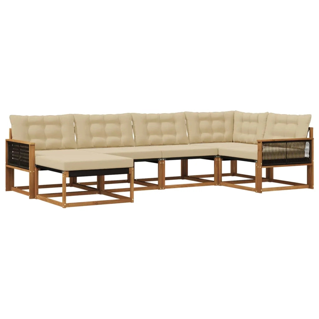 Set di divani da esterno 6 pz Naturale e Beige 3381537