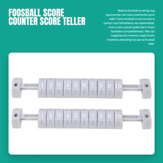 Tavolo da Calcio con Contatore Punti in Plastica - Installazione Facile - 10 Numeri - Leggero - Tabellone di Punteggio
