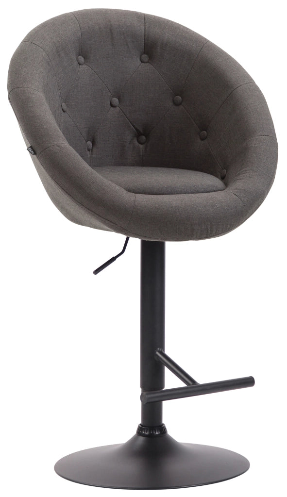Sgabello da bar London V2 in tessuto grigio scuro,nero