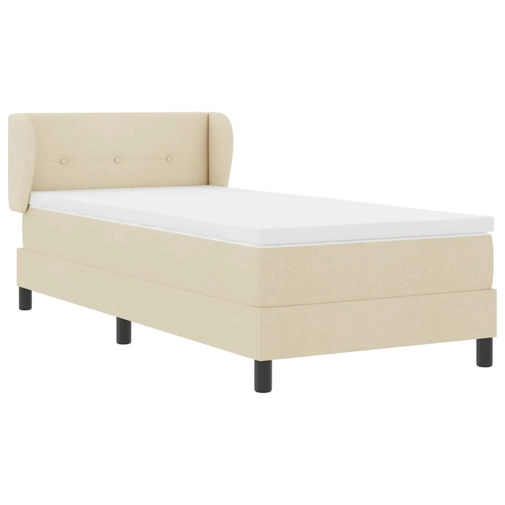 Letto a molle con materasso Crema 100 x 200 cm Tessuto 3340015