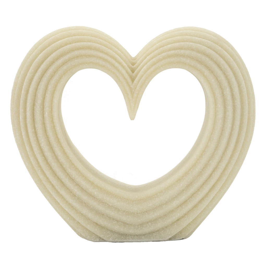 Scultura Cuore 13, Bianco, Poliresina, 21x6x19 cm
