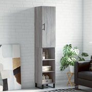 Credenza-Buffet-Armadio da cucina Grigio Sonoma 34,5x34x180 cm in Legno Multistrato 494828