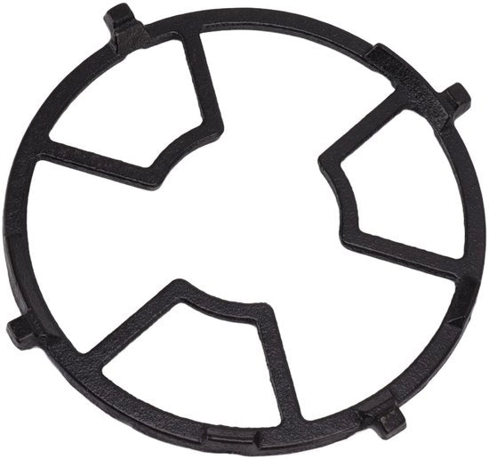 Fornello a gas con rack di sostegno per padelle in ghisa - supporto antiscivolo - piastra di cottura - compatibile con padelle in ghisa - diametro minimo del fondo 8 cm - regolazione della stabilità e del calore - supporto per padelle