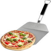 Spiedino per Pizze - Manico in Legno Flessibile - Per Pane e Quiche - 29x29 cm - Acciaio Inossidabile - Argento/Bronzo