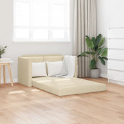 Divano Letto da Terra 2 in 1 Crema 112x174x55 cm Tessuto