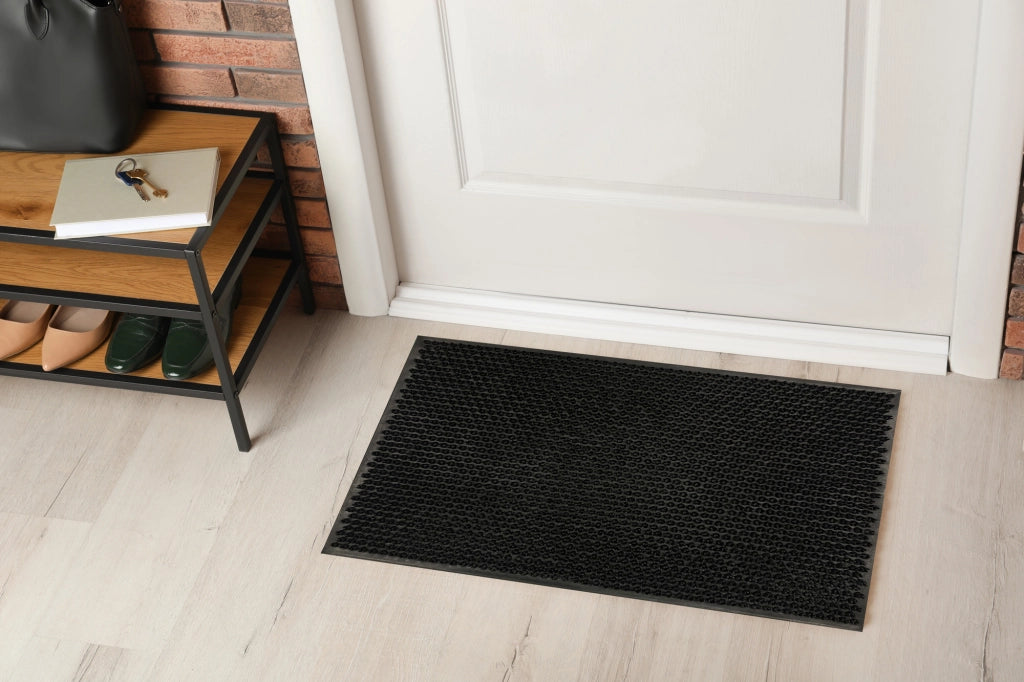 Zerbino In Gomma Elegante 40 x 60 Cm Ingresso Antiscivolo Tappeto AsciugaPassi Facile da Pulire Antibatterico e Resistente Rettangolare o Mezzaluna  - ElegantRettangolare