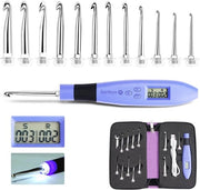 Set di aghi da cucire digitali con 12 misure intercambiabili, aghi da cucire ergonomici e contatore digitale per cucire e ricamare