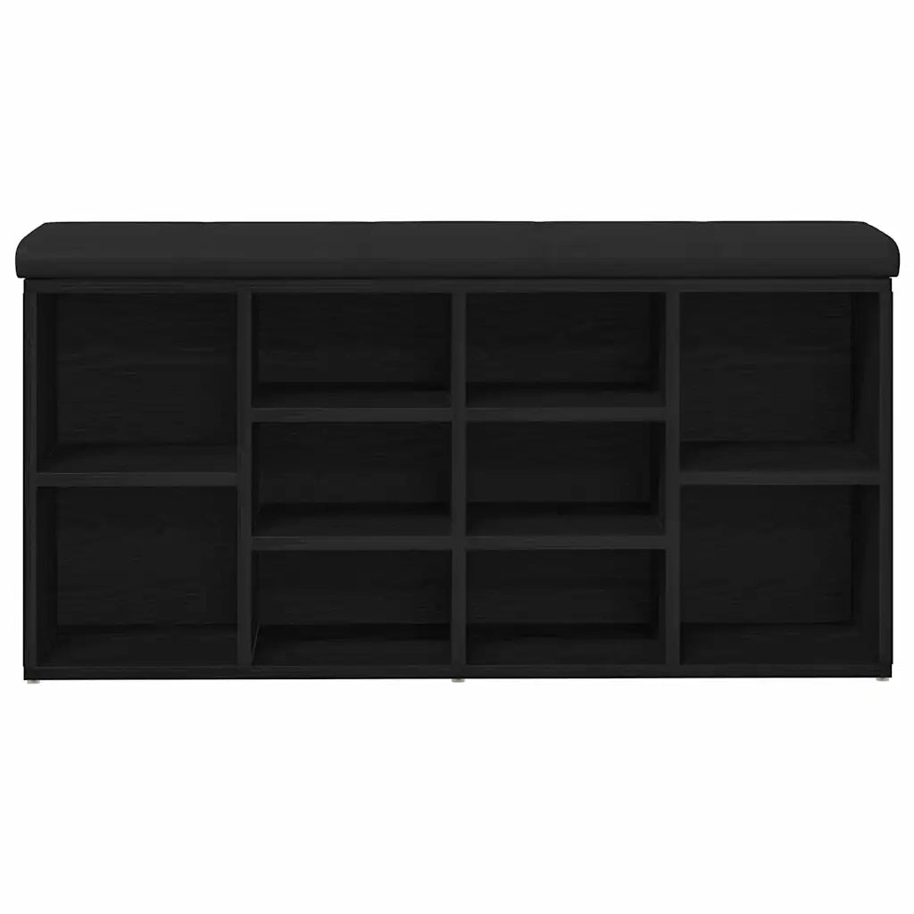Panca per scarpe Rovere Nero 102 x 32 x 50 cm Legno multistrato 862988