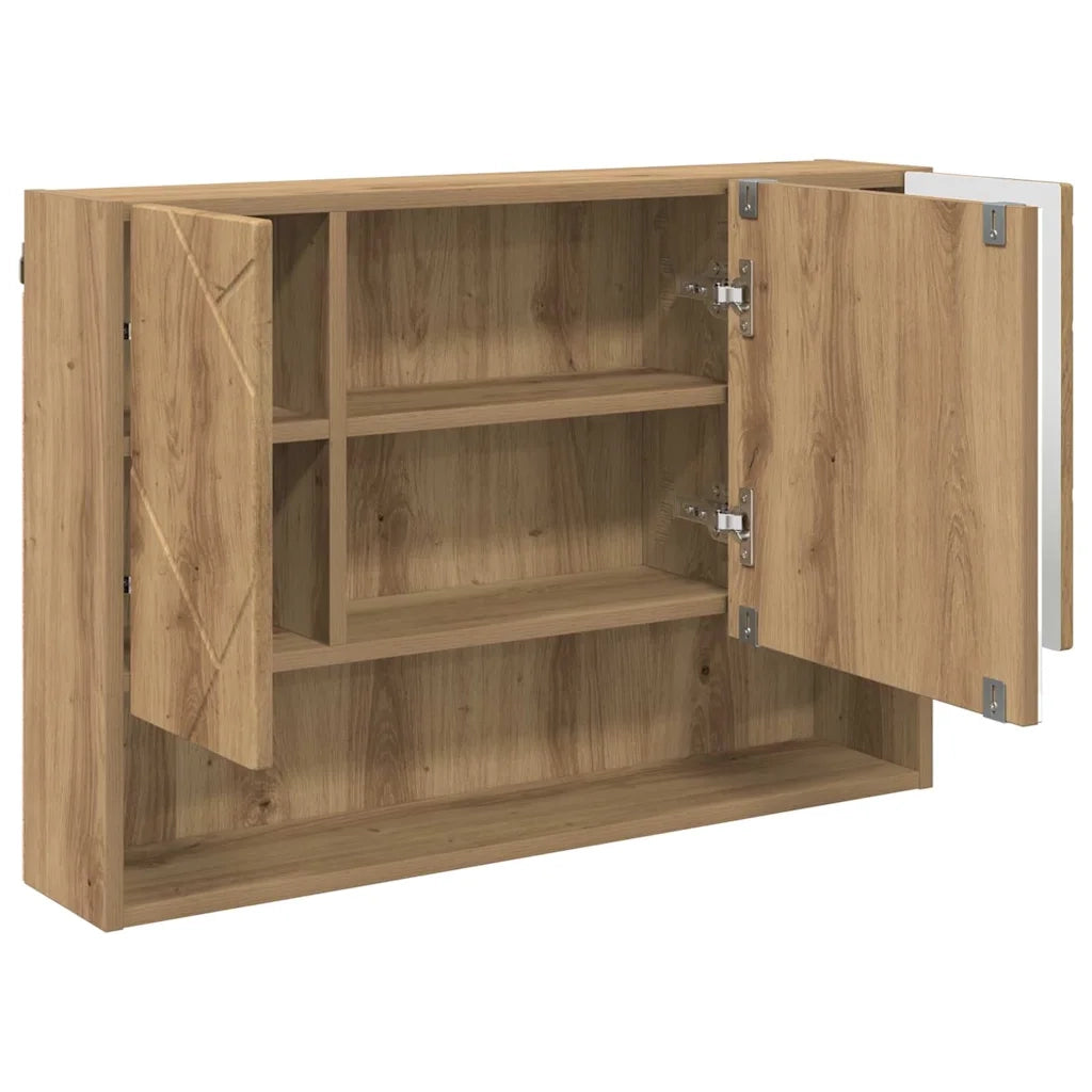 Set di mobili per il bagno con porta 3 pcs Rovere artigianale 3393042