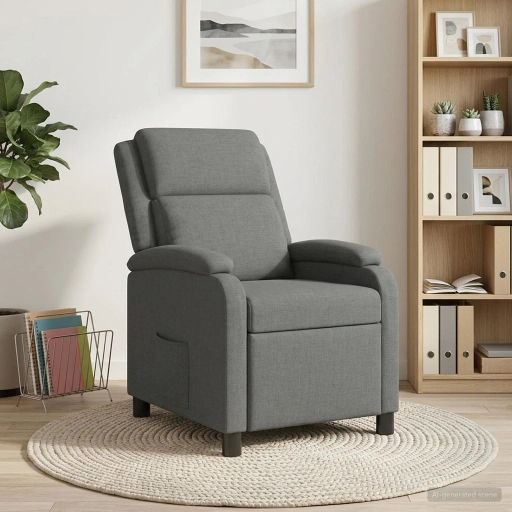 Divano Sedia-Poltrona reclinabile Grigio Scuro Tessuto 504033