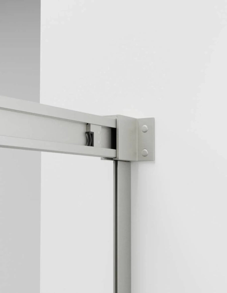 Porta doccia scorrevole 1+1 THALASSA (BASIC) 115 cm Profilo Nichel vetro serigrafato