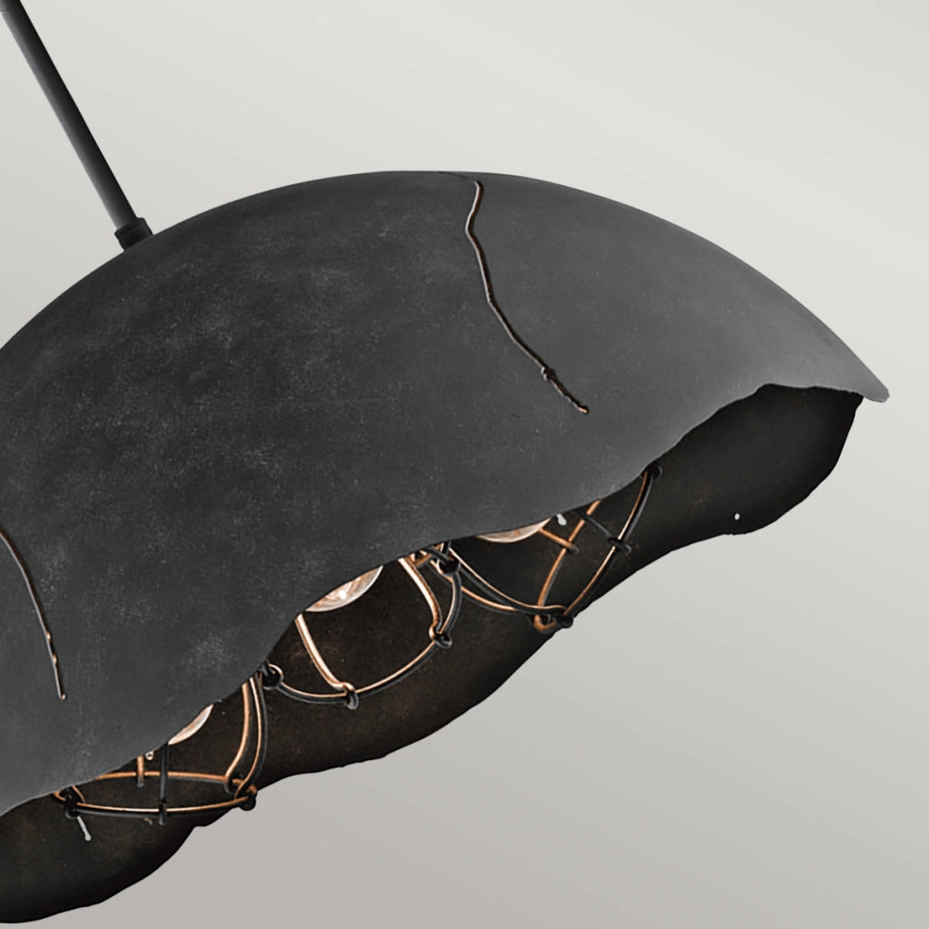 Lampada a sospensione Fracture Kichler nero 3xE27 Ø49,5cm