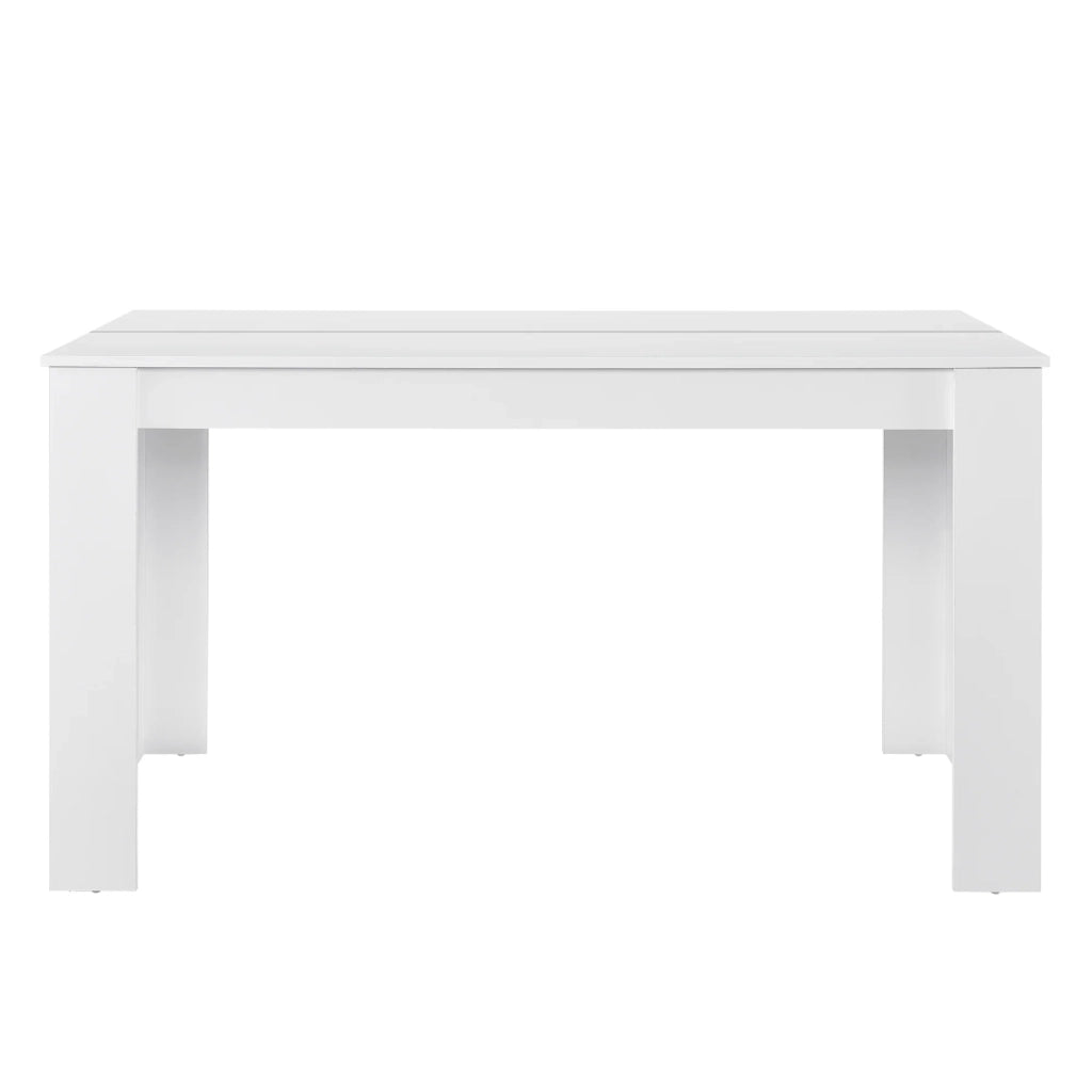 Tavolo soggiorno pranzo con 6 sedie imbottite 140 cm bianco grigio 03_0004021