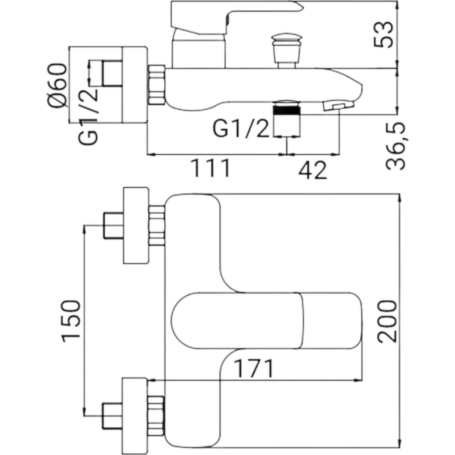 Miscelatore vasca moderno cromato completo
