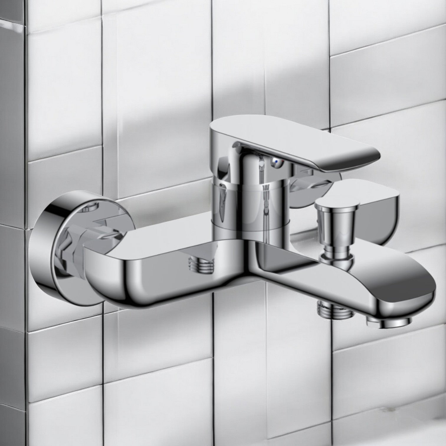 Miscelatore vasca moderno cromato completo