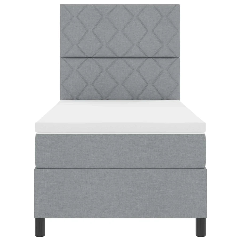 Letto a molle con materasso Grigio chiaro 90 x 200 cm Tessuto 3342914