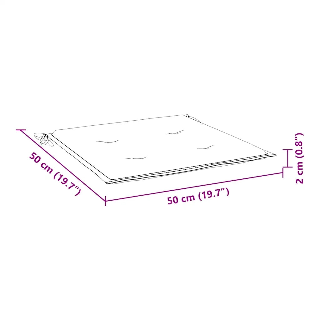 Cuscini per Sedia 6 pz Crema 50x50x2 cm in Tessuto Oxford 314043
