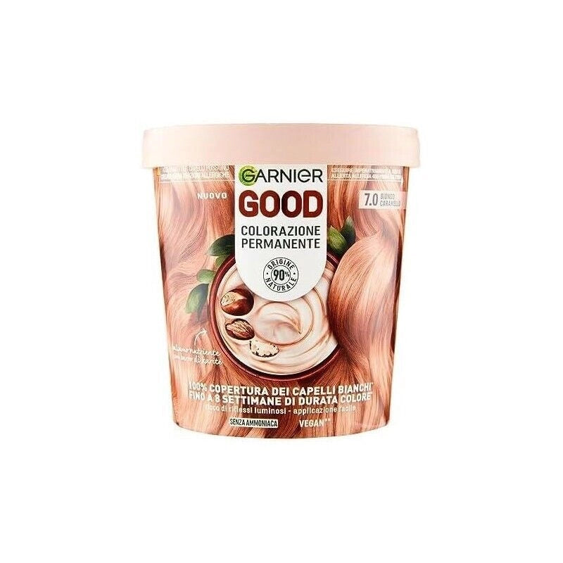 GARNIER GOOD TINTA CAPELLI 7.0 BIONDO CARAMELLO COLORAZIONE PERMANENTE SENZA AMMONIACA 90% NATURALE