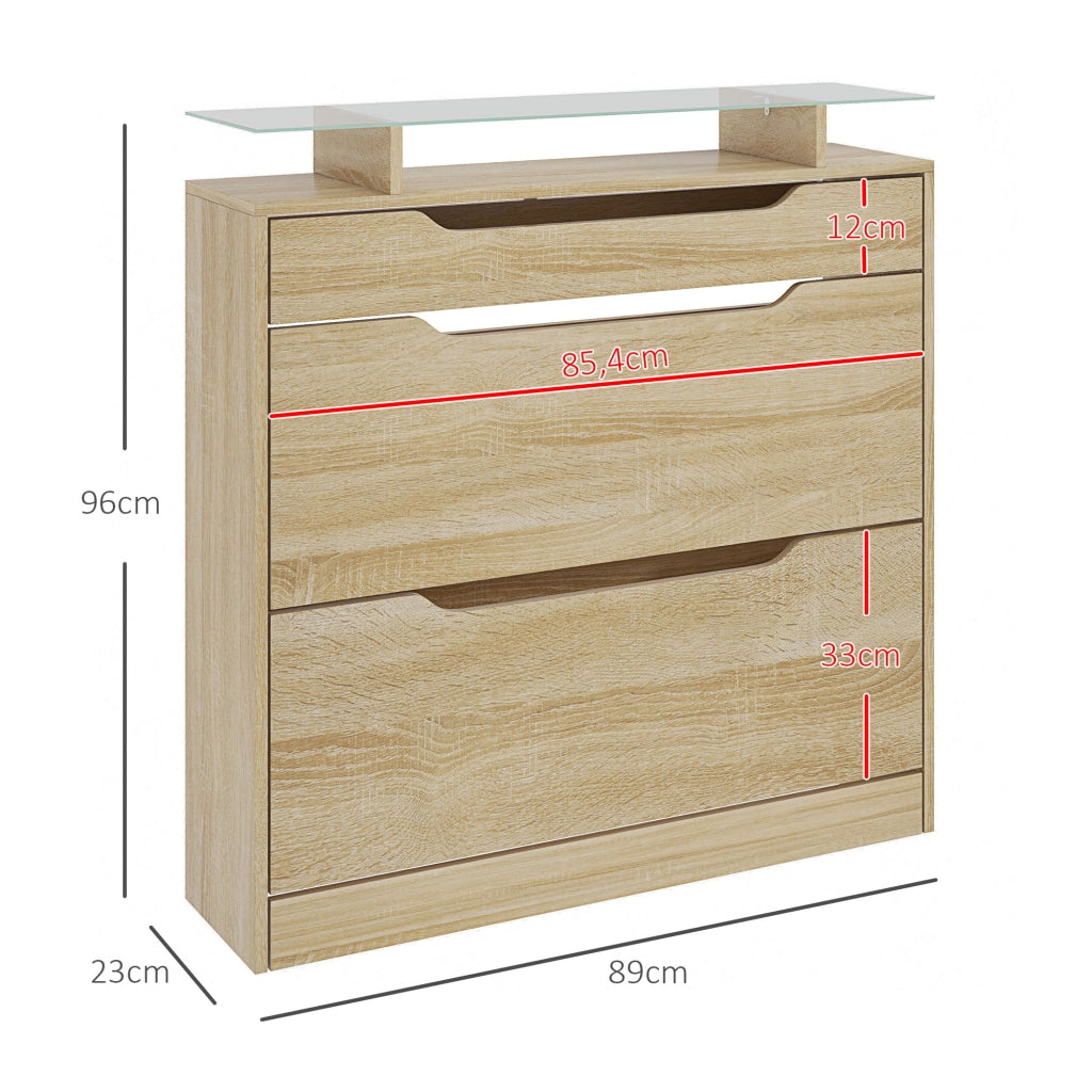 Armadio per Scarpe con 2 Antine Ribaltabili e 1 Cassetto Scorrevole ¨C zephmum ¨C Bianco 80x35x120 cm