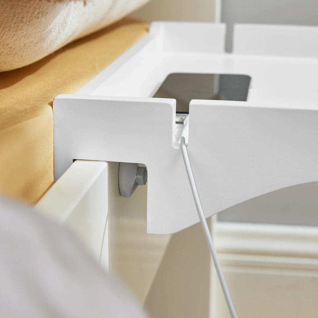 Vassoio da letto Mensole per Camerette Comodino Piccolo Portaoggetti sul Comodino Bianco NKD01-W