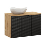 Set mobili bagno 90 cm con piano e lavabo da appoggio Cloud Luxor Black 90 x 1401 x 46 cm