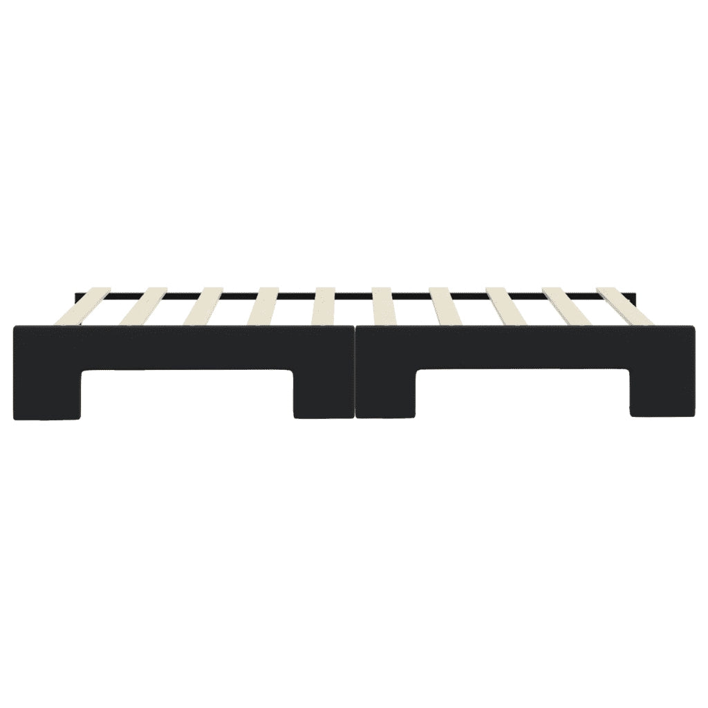 Divano Letto con Letto Estraibile Nero 90x190 cm in Velluto