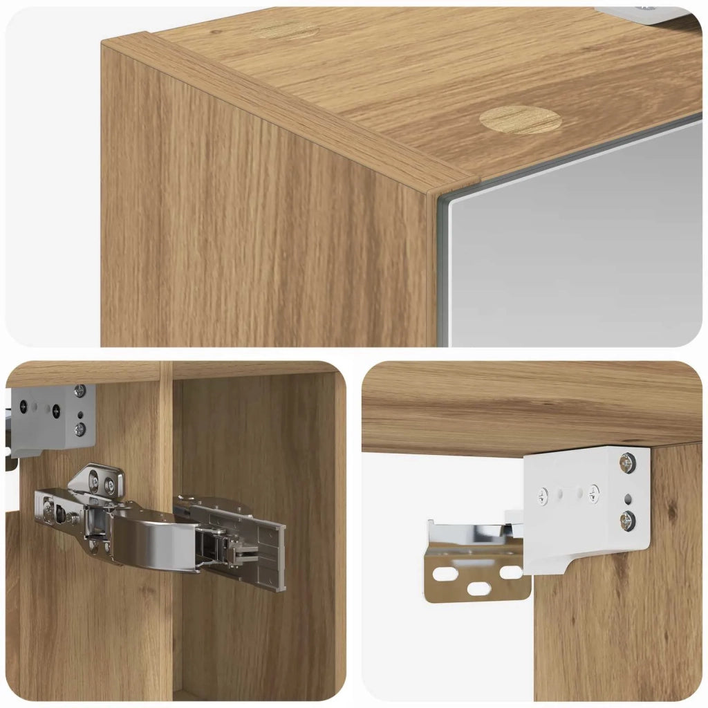 Mobiletto per specchio da bagno con porta Rovere Artigianale