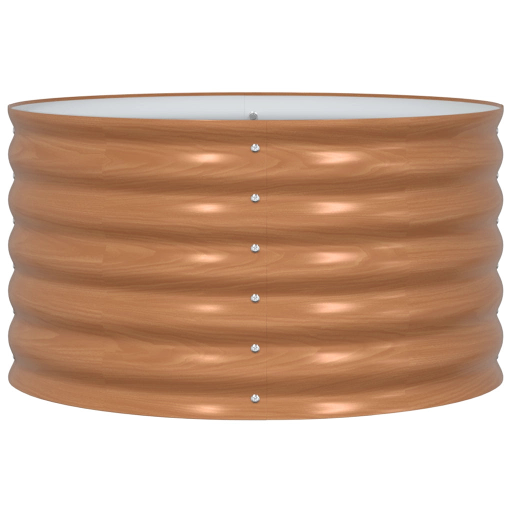 Letto da Giardino Rialzato Marrone con Effetto Legno 80x80x44 cm in Acciaio
