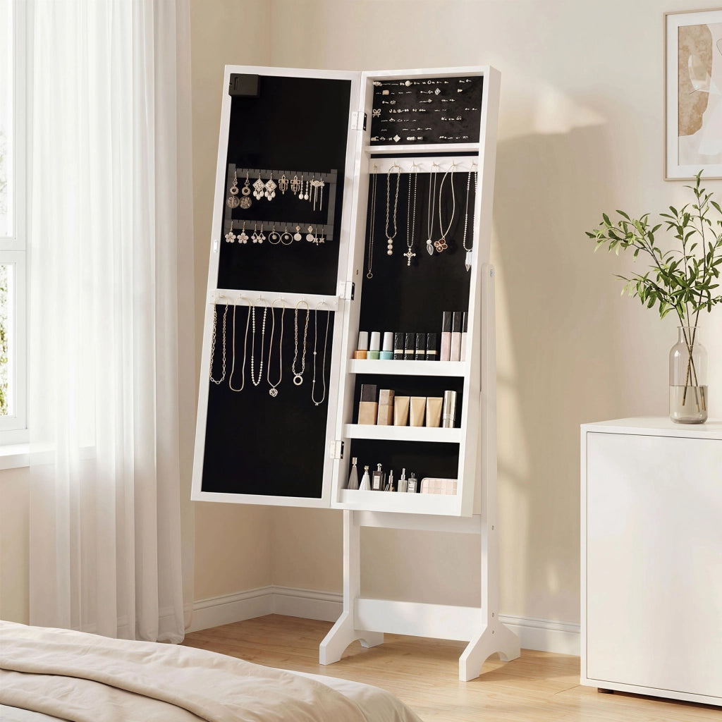 Armadio da bagno con specchio e cassetti ¨C Zephmum ¨C Bianco 60x50x180