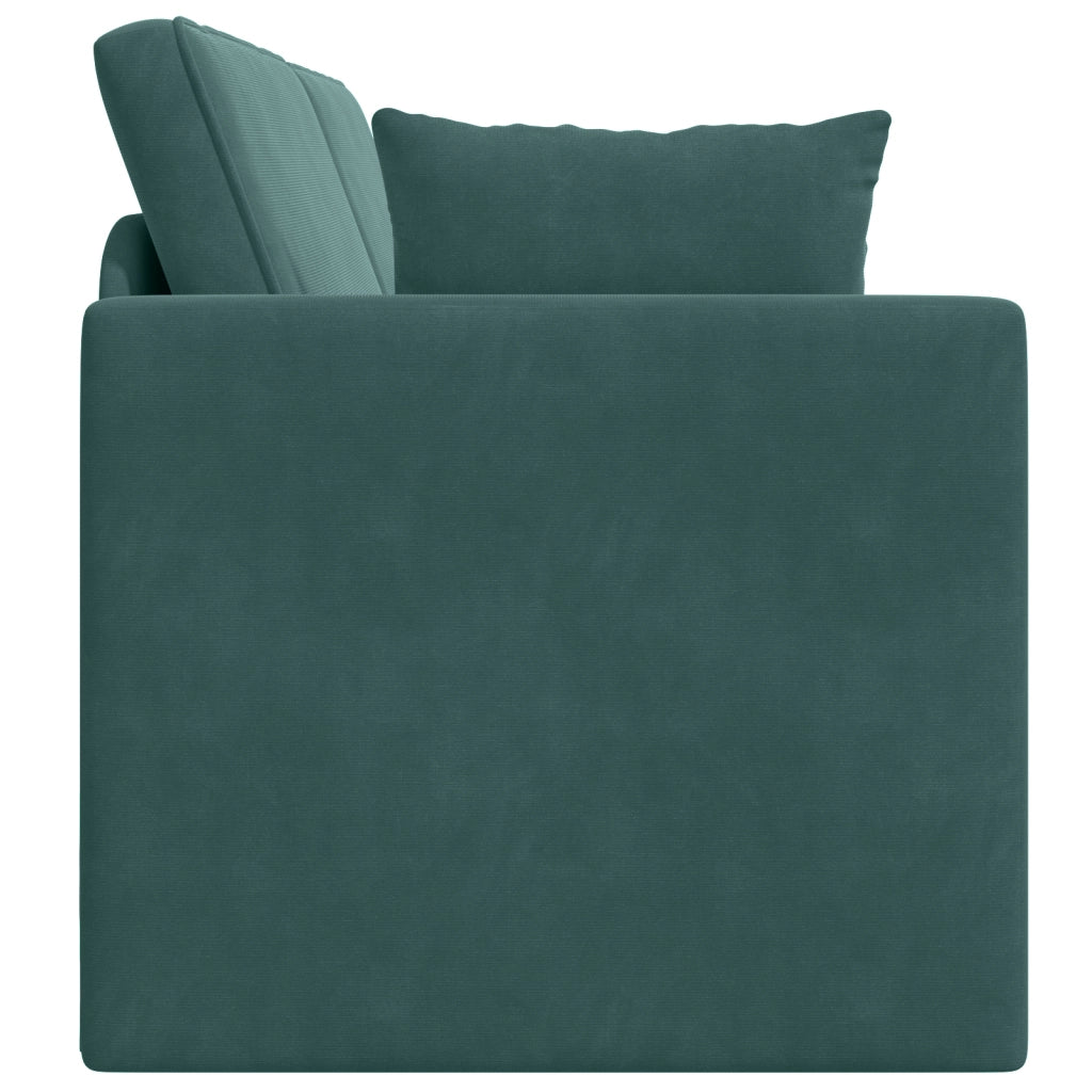 Divano Letto a Pavimento 2-in-1 Verde Scuro 213x144x60 cm Velvet