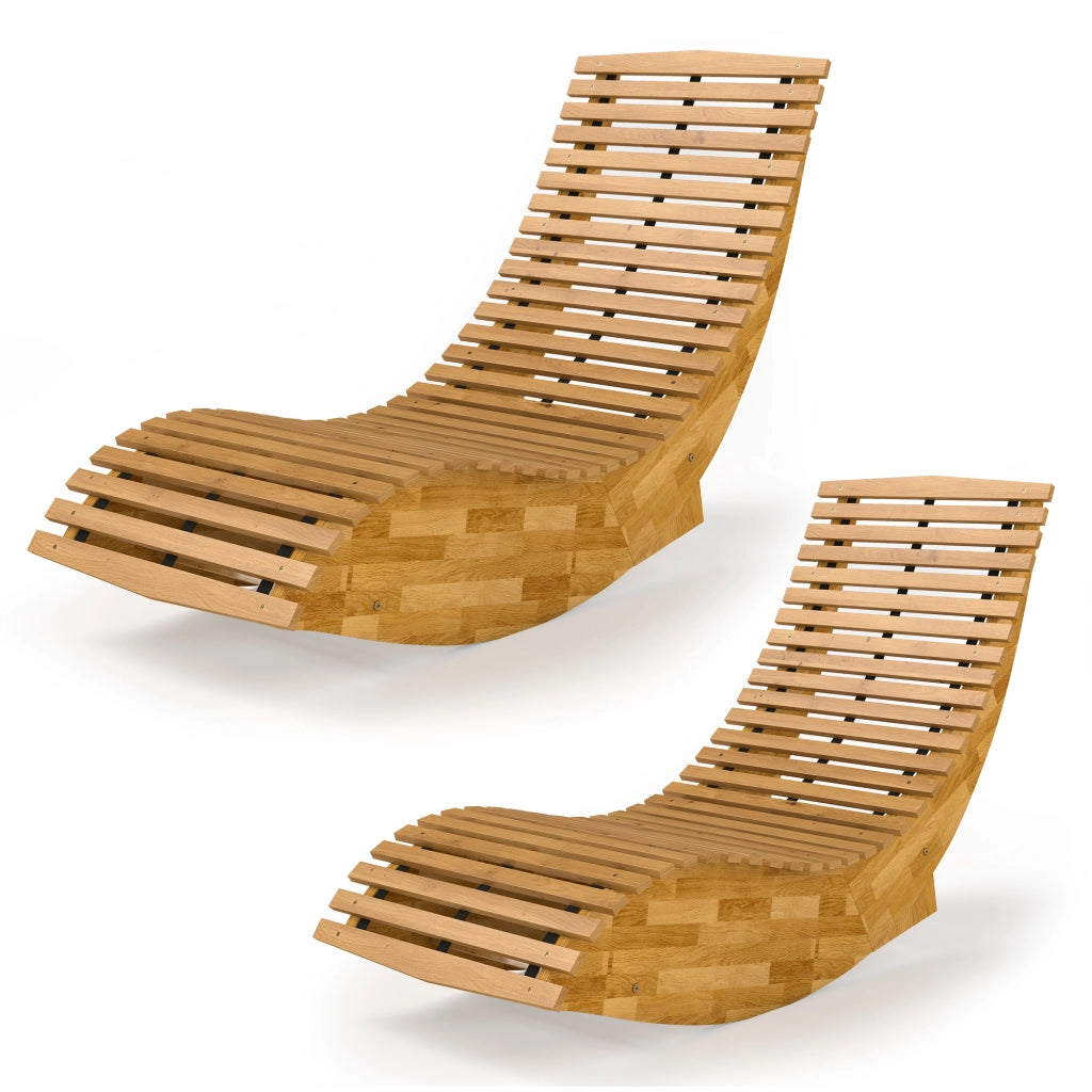 Sedia Dondolo da Giardino ¨C zephmum ¨C Legno Acacia, Naturale