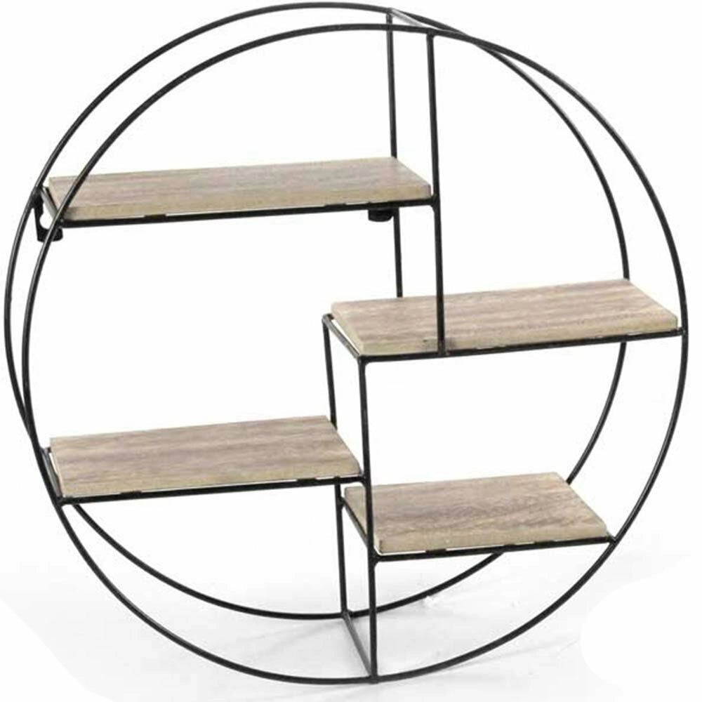 Trade Shop - Mensola Parete Rotonda 4 Mensole Ripiani Design Moderno Scaffale Legno Metallo -