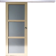 Porta Scorrevole Ayous 3 Ante Grigio RAL 7035 H204 x L83 + Binario in Alluminio e 2 gusci