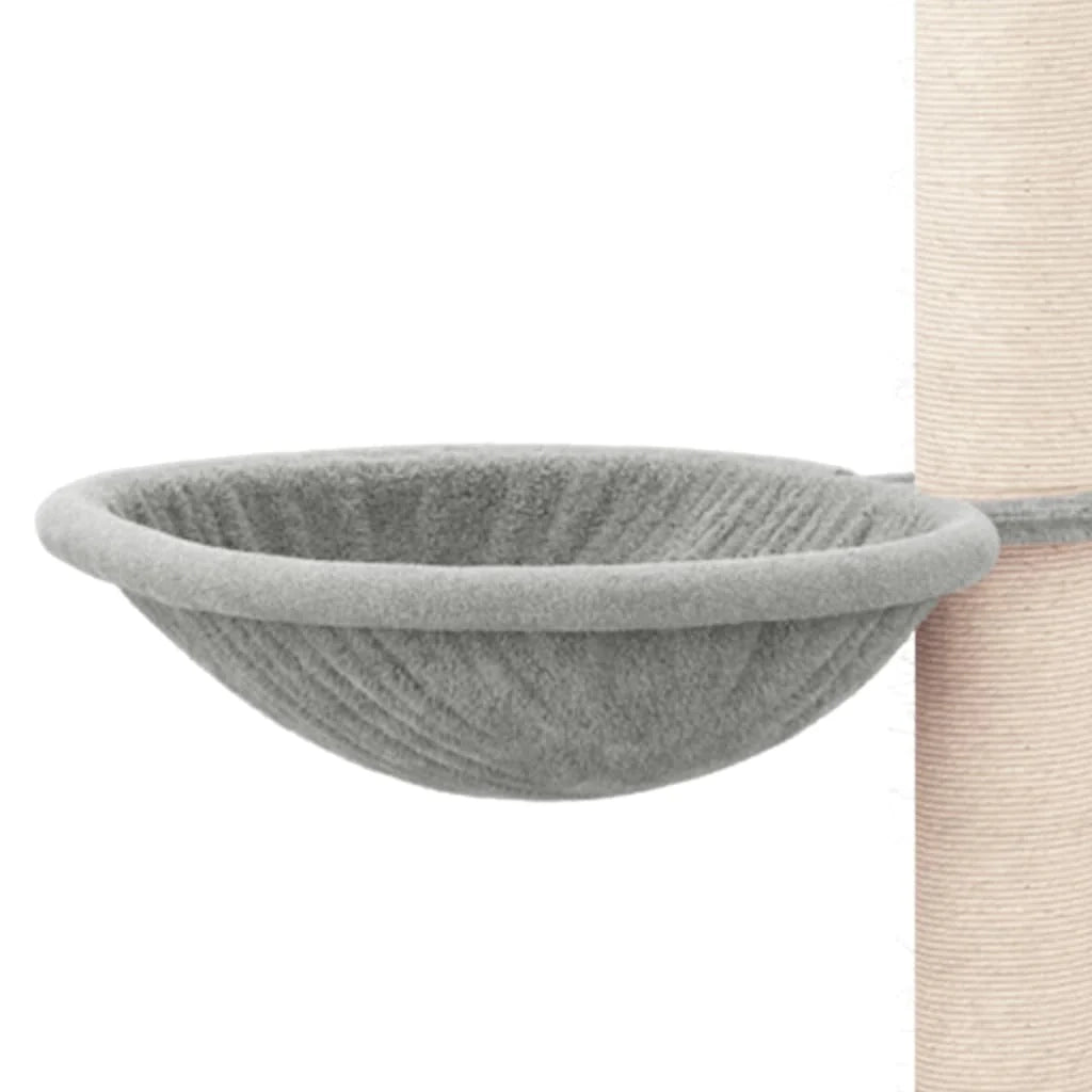 Tiragraffi per gatti torre per arrampicata giocattolo piattaforma per arrampicata con tiragraffi in sisal leggero 94,5 cm grigio 02_0022629