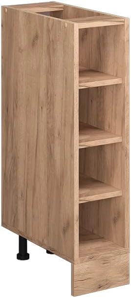Scaffale da cucina R-Line, Quercia dorata, 20 cm senza piano di lavoro, per la libera combinazione all'interno di sistemi cucina modulari