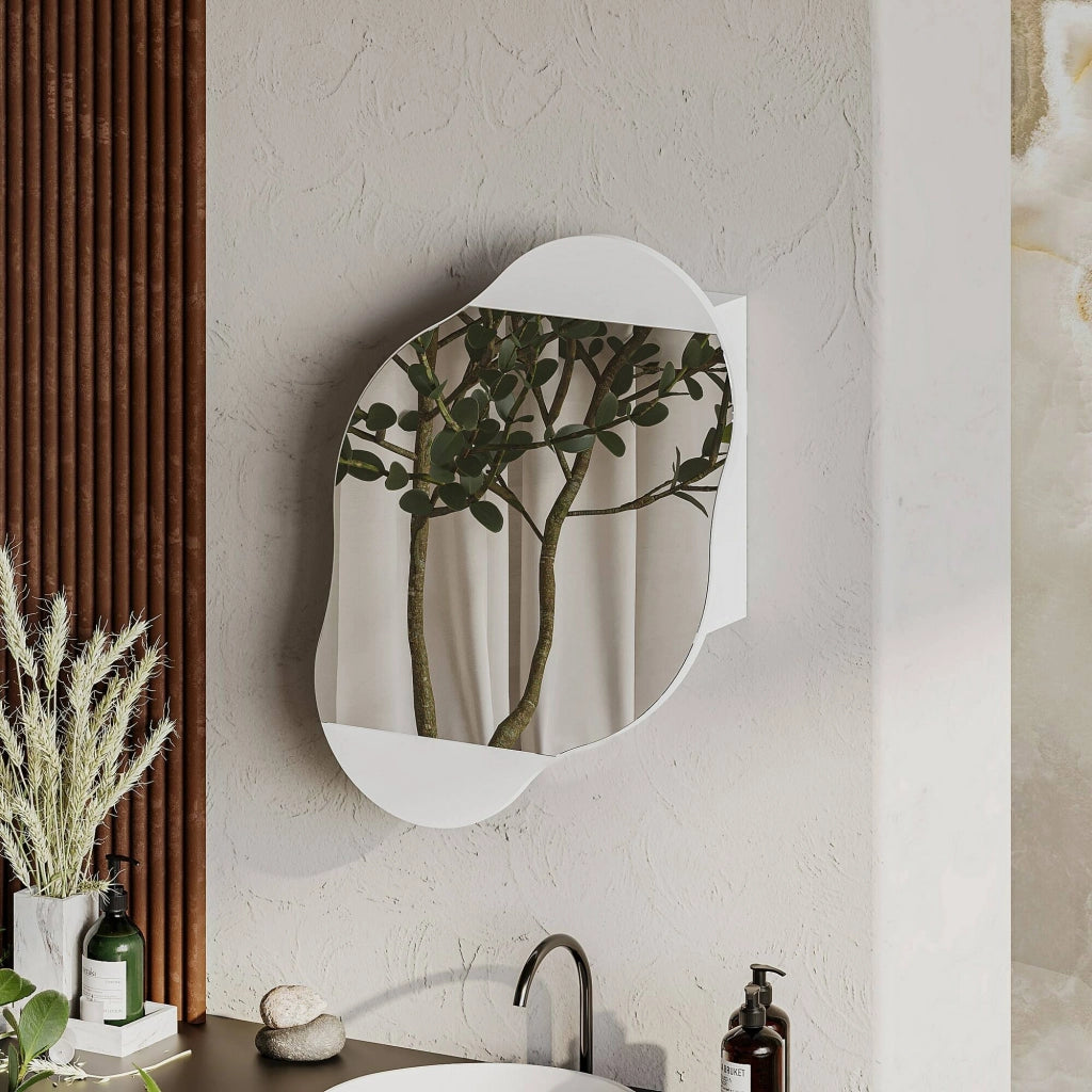 Asterisco, Specchio Materiale Struttura in Vetro, 60x75h cm Bianco