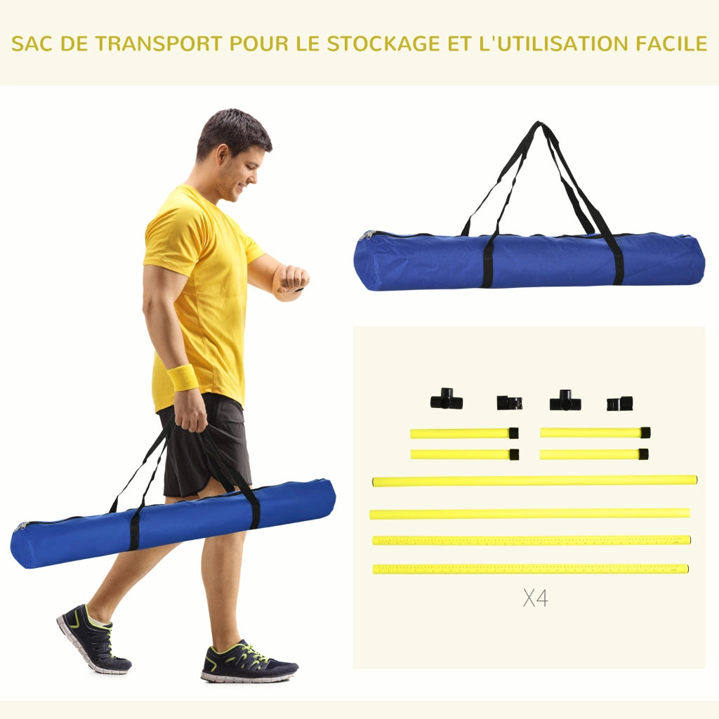 Set 4 ostacoli agility per cani con sistema di fissaggio e sacco ¨C zephmum ¨C nero