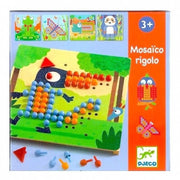 Mosaico Rigolo,crea quadri favolosi completando 8 disegni con lepedine colorate,Djeco,eta4+