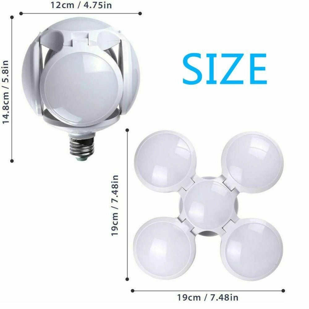 Trade Shop - Lampada Lampadario Deformabile Led 40w 6800k 5 Vie Bianca Attacco E27 Ufo Palla -