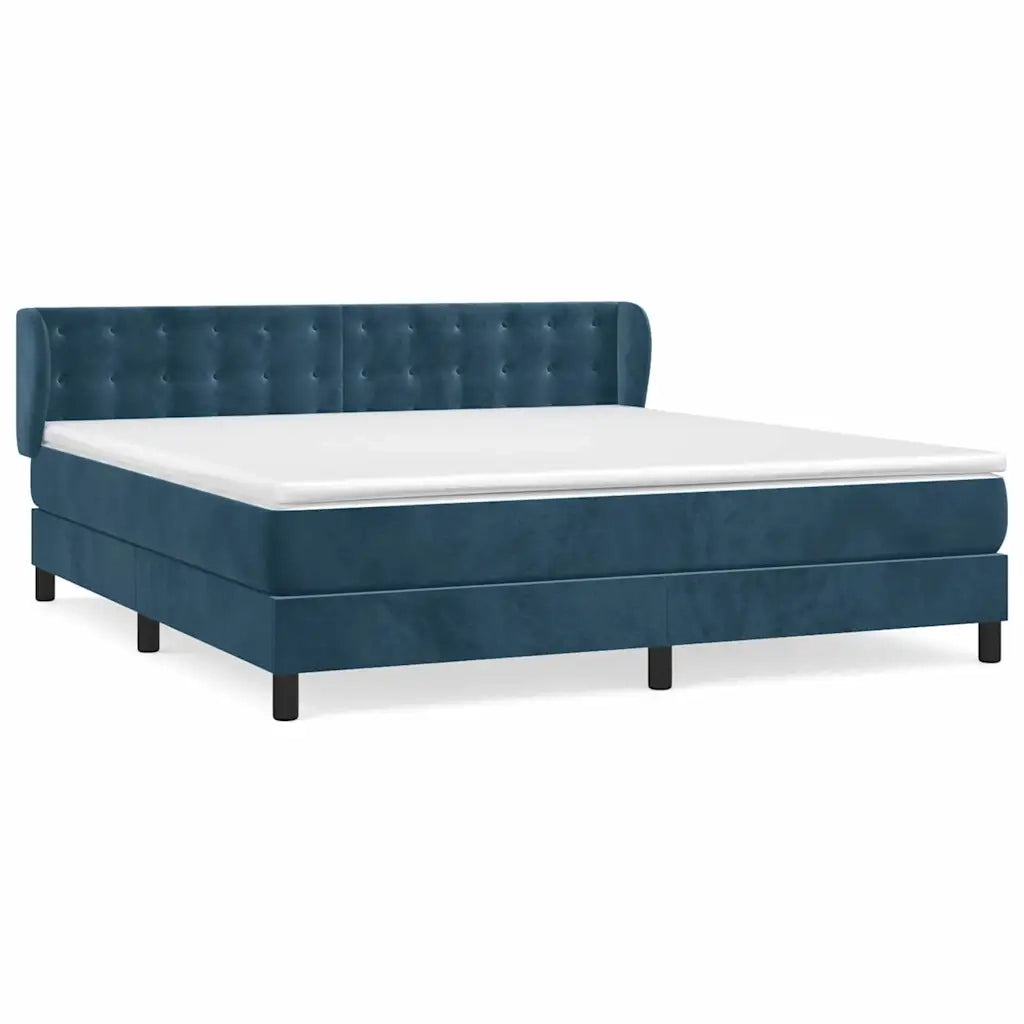 Giroletto a Molle con Materasso Blu Scuro 180x200 cm in Velluto cod mxl 74398