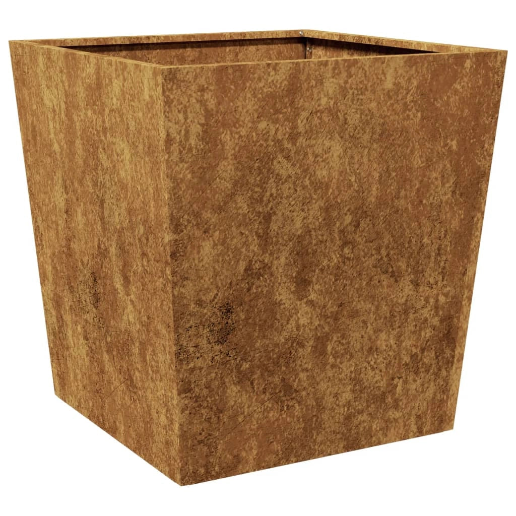 Fioriera rialzata per piante fiori giardino terrazze set da 2 50 x 50 x 50 cm acciaio Corten marrone 02_0038991